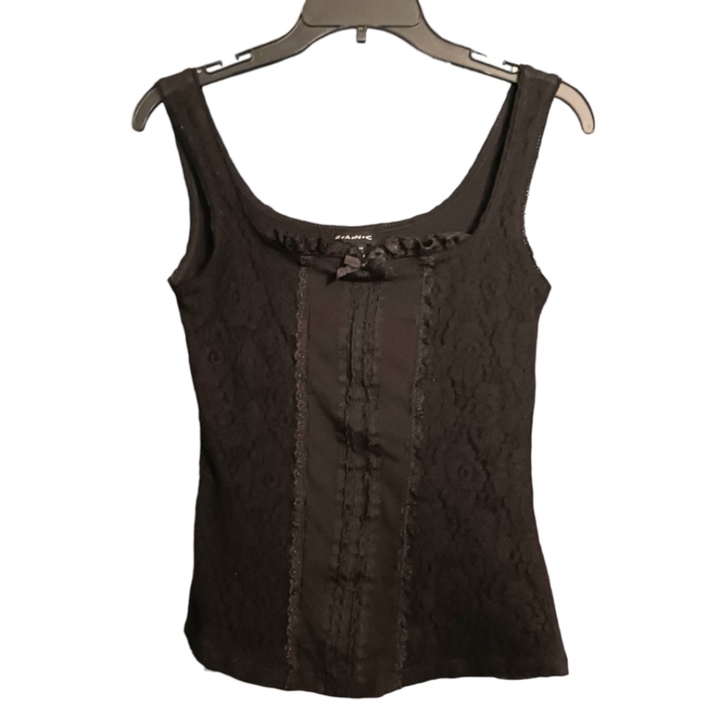 FANC Black Lace Tank Top Size Medium